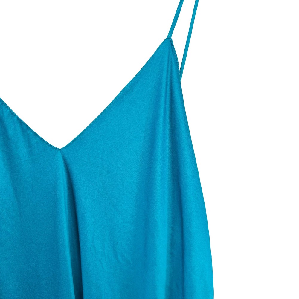 VICTORIA'S SECRET Vintage Gold Label 100% Silk Slip Chemise • Medium • turquoise - Picture 2 of 8